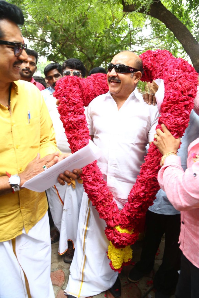 Sarathkumar the current president of South Indian Artistes Association (SIAA) along with his team members files nomination for Nadigar Sangam elections. Sarathkumar,Sarath kumar,Nadigar Sangam elections,Nadigar Sangam,SIAA,South Indian Artistes Association,radha ravi,Sarath Kumar files nomination for Nadigar Sangam elections,Sarath Kumar files nomination