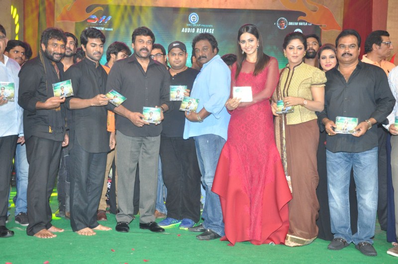 Telugu movie Bruce Lee - The Fighter starring grand audio launch function held at Hitex hall in Hyderabad on 2 October. Actor Ram Charan, Mega Star Chiranjeevi and Rakul Preet Singh graced the event. Ram Charan,Ram Charan Teja,Bruce Lee audio launch,Bruce Lee,Bruce Lee The Fighter audio launch,Bruce Lee The Fighter,Mega Star Chiranjeevi,Chiranjeevi,Rakul Preet Singh,pawan kalayan,Bruce Lee audio launch pics,Bruce Lee audio launch images,Bruce Lee audi