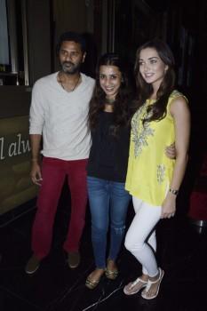 'Singh Is Bliing' director Prabhu Deva and actress Amy Jackson visited Mumbai's popular theatres PVR Juhu and Gaiety Galaxy in Bandra to gauge public reaction to their latest release.