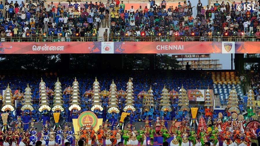 The second season of the Indian Super League got underway on Saturday with a dazzling opening ceremony in Chennai. Superstar Rajnikanth, Sachin Tendulkar, Arjun Kapoor, Aishwariya Rai, Amitabh Bachchan, Mukesh Ambani, Alia Bhatt and others attended the event. ISL 2015 opening ceremony,Indian Super League 2015 opening ceremony,Indian Super League 2015,Indian Super League,ISL 2015,Superstar Rajnikanth,Rajnikanth,Sachin Tendulkar,Arjun Kapoor,Aishwariya Rai,Amitabh Bachchan,Mukesh Ambani,Alia Bhatt
