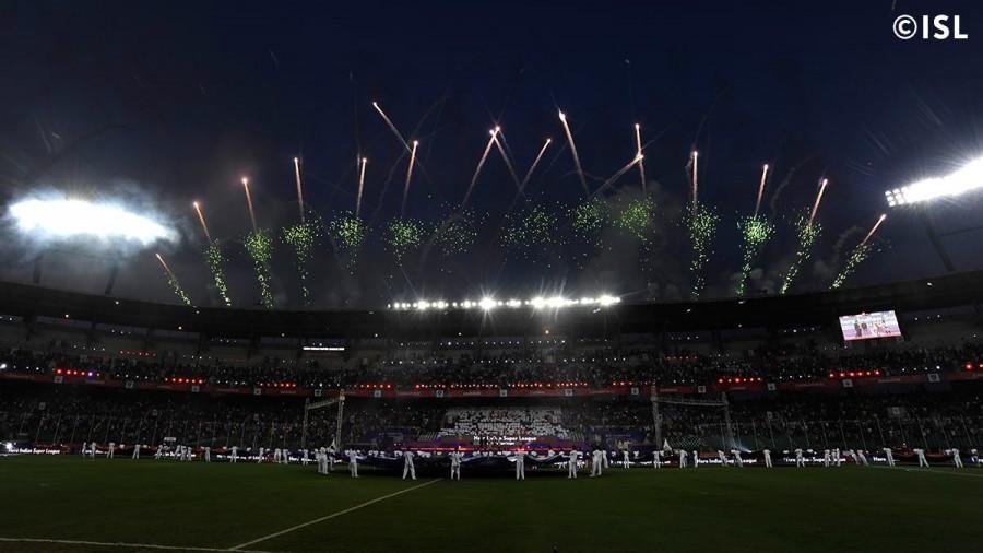 The second season of the Indian Super League got underway on Saturday with a dazzling opening ceremony in Chennai. Superstar Rajnikanth, Sachin Tendulkar, Arjun Kapoor, Aishwariya Rai, Amitabh Bachchan, Mukesh Ambani, Alia Bhatt and others attended the event. ISL 2015 opening ceremony,Indian Super League 2015 opening ceremony,Indian Super League 2015,Indian Super League,ISL 2015,Superstar Rajnikanth,Rajnikanth,Sachin Tendulkar,Arjun Kapoor,Aishwariya Rai,Amitabh Bachchan,Mukesh Ambani,Alia Bhatt
