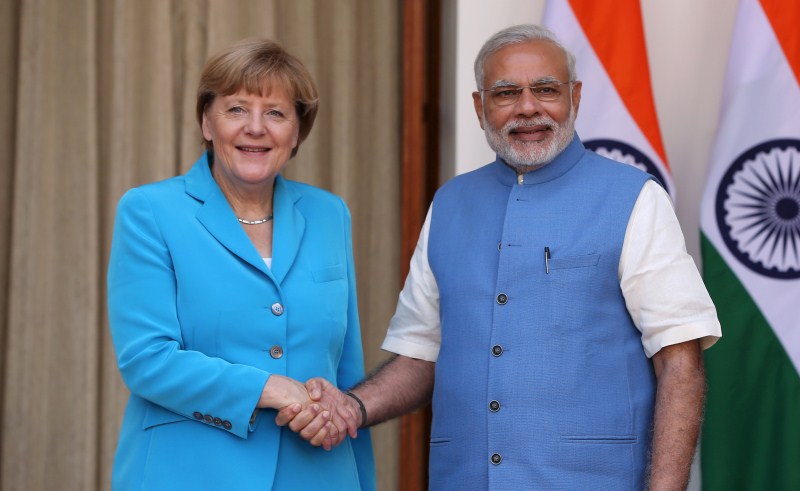 PM Narendra Modi recently met German Chancellor Angela Merkel, who arrived at New Delhi on Sunday night for a three day visit. Angela Merkel,Narendra Modi,Angela Merkel meets PM Narendra Modi,German Chancellor Angela Merkel,Modi,Angela Merkel meets modi,Mahatma Gandhi memorial,Angela Merkel at Mahatma Gandhi memorial