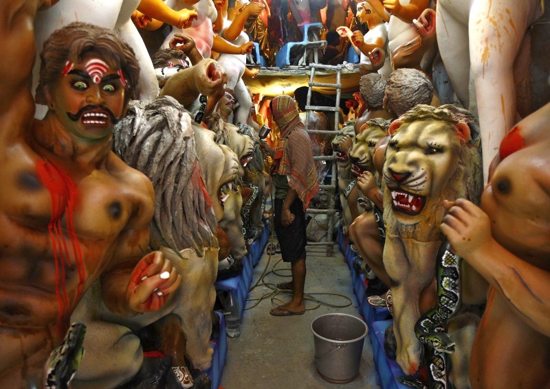 The Durga Puja festival will be celebrated from 19 - 22 October, which is the biggest religious event for Bengali Hindus. Hindus believe that the goddess Durga symbolises power and the triumph of good over evil. Durga Puja 2015,Durga Puja,Durga pooja,Durga pooja 2015,Durgotsava,Sharadotsav,Sharadotsav 2015,Hindu festival,Hindu goddess Durga,goddess Durga