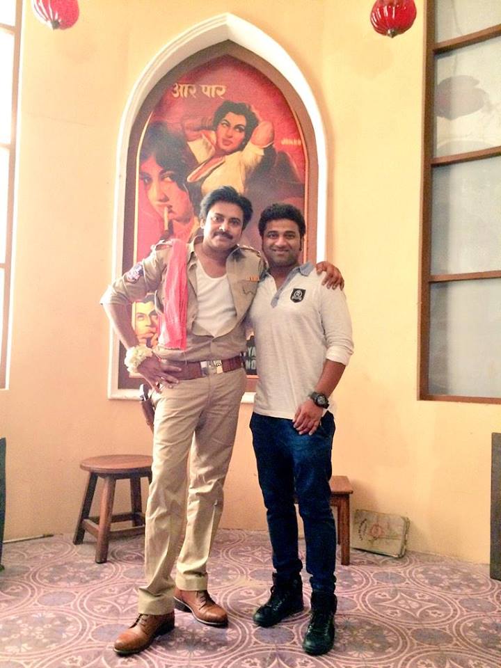 Sardaar Gabbar Singh is an upcoming Telugu action film directed by K. S. Ravindra. Produced by Pawan Kalyan and Sharath Marar jointly under their banners Pawan Kalyan Creative Works and Northstar Entertainment Pvt. Ltd. in association with Eros International, the film is the sequel of the 2012 Telugu film Gabbar Singh. Pawan Kalyan,Devi Sri Prasad,Pawan Kalyan meets Devi Sri Prasad,actor Pawan Kalyan,Sardaar Gabbar Singh,Sardaar Gabbar Singh on the sets,Sardaar Gabbar Singh movie stills,Sardaar Gabbar Singh movie pics,Sardaar Gabbar Singh movie images,Sardaar Gabbar Sin