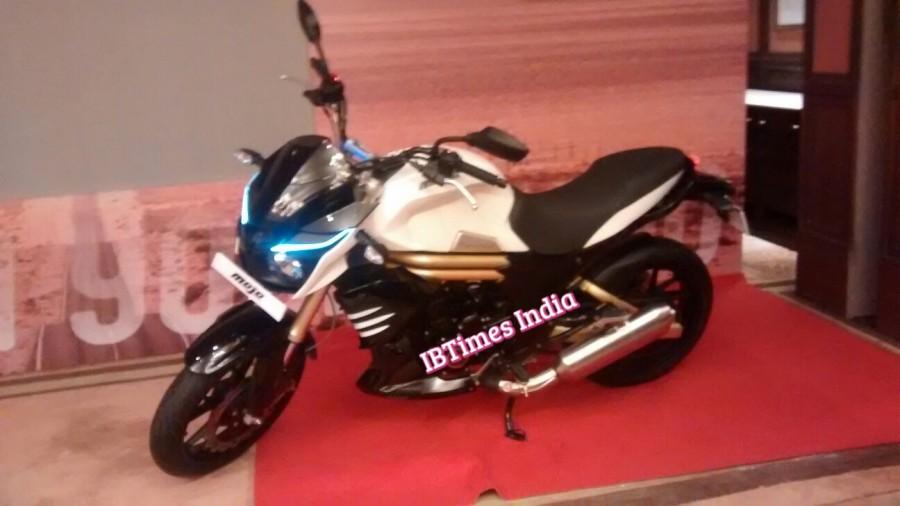 Mahindra Mojo will come with LED daytime-running lights, new fuel tank, Pirelli Sport Demon tyres mounted on Y-spoke black alloy wheels and LED tail light. Mahindra Mojo,Mahindra Mojo photos,Mahindra Mojo features,mahindra mojo specifications,Mahindra Mojo booking,mahindra mojo bikes,mahindra mojo 300 price,Mahindra Mojo colours,Mahindra Mojo top speed