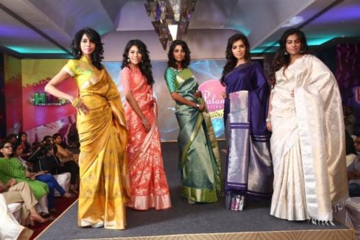 Sri Palam Silks Sarees unveiled their latest concept collections for the upcoming festive season.  Mrs. Jeyasree Ravi, owner of Palam Silks, Actress Surya Ganapathy, Actress Poorthi Pravin, Sunil Menon graced the event.