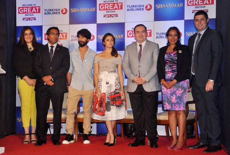 Bollywood actors Alia Bhatt and Shahid Kapoor and promotion of their upcoming film Shandaar at a VisitBritain event. Shaandaar,Shahid Kapoor,Alia Bhatt,Shahid Kapoor and Alia Bhatt,bollywood movie Shaandaar,Shaandaar movie promotion,Tourism In Britain