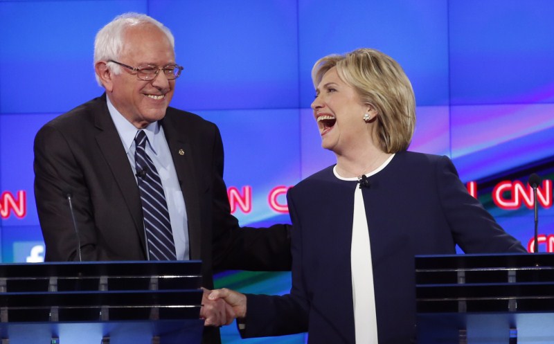 Hillary Clinton, Jim Webb, Bernie Sanders, Martin O'Malley at Democratic Presidential Debate in Las Vegas, Nevada. Democratic Presidential Debate,Jim Webb,Bernie Sanders,Hillary Clinton,Martin O'Malley,Democratic Presidential