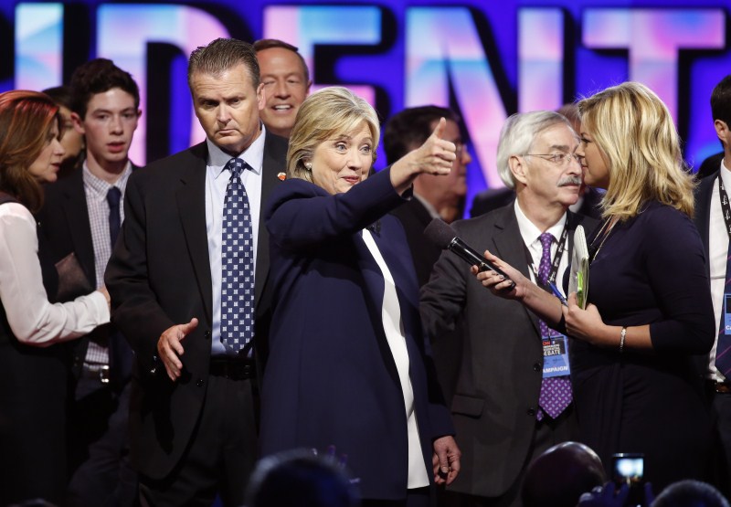 Hillary Clinton, Jim Webb, Bernie Sanders, Martin O'Malley at Democratic Presidential Debate in Las Vegas, Nevada. Democratic Presidential Debate,Jim Webb,Bernie Sanders,Hillary Clinton,Martin O'Malley,Democratic Presidential
