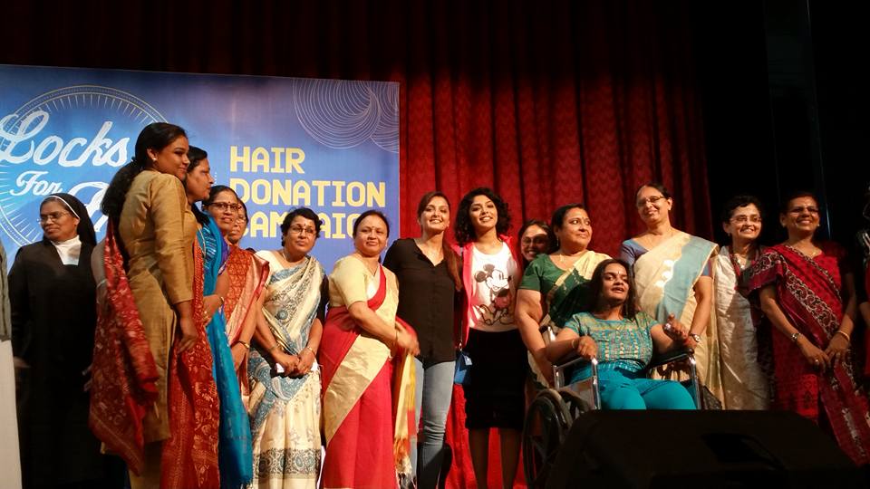 Malayalam actresses Manju Warrier and Rima Kallingal attended a Hair Donation Campaign in Kochi on Wednesday, 14 October. Manju warrier,rima kallingal,Hair Donation Campaign,Canserve Charitable Society,St teresas college
