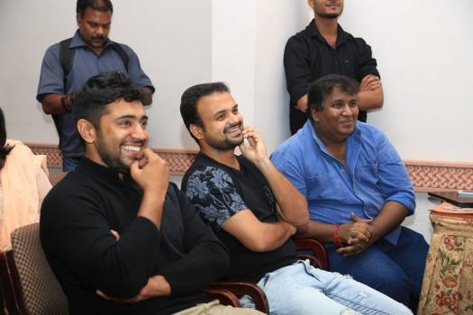Nivin Pauly, Kunchacko Boban and Rajesh Pillai during the 60 day success meet
