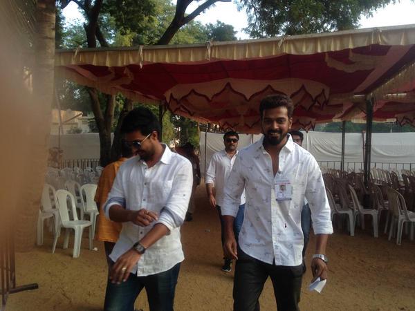 The elections for the South Indian Film Artistes' Association (SIFAA), popularly known as Nadigar Sangam held at St. Ebbas Girls Higher Secondary School in Radhakrishnan Salai, Mylapore. Nadigar Sangam Elections,Nadigar Sangam Elections 2015,celebs at Nadigar Sangam Elections,Rajinikanth,Vijay,Kamal Haasan