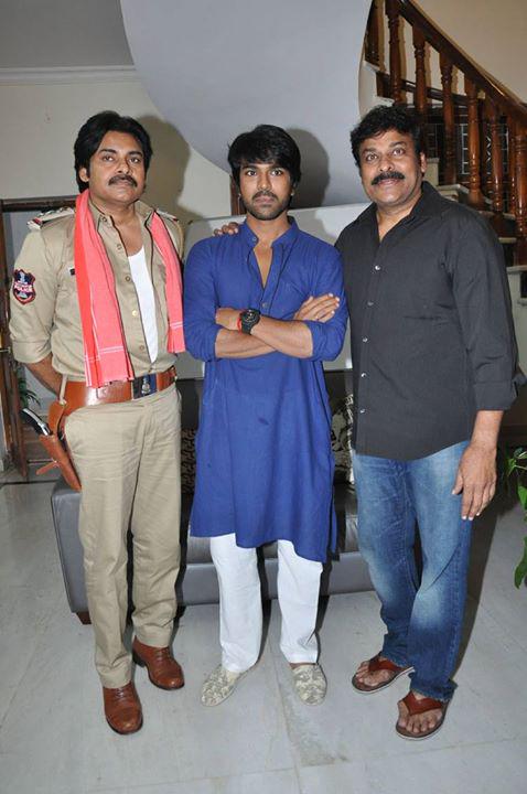 Powerstar Pawan Kalyan met his elder brother Megastar Chiranjeevi. Pawan Kalyan,Pawan Kalyan meets Chiranjeevi,Pawan Kalyan meets Ram Charan Teja,Chiranjeevi,Ram Charan Teja