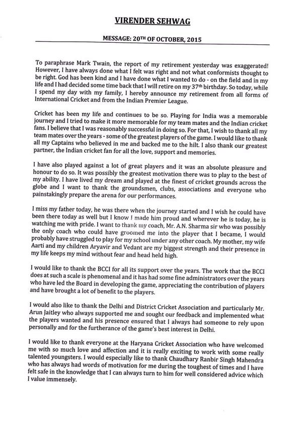 Cricket player Virender Sehwag has officially announced his retirement from international cricket. Virender Sehwag,Virender Sehwag retires,Virender Sehwag retires cricket,virender sehwag retires from international cricket,Virender Sehwag retires from IPL,Zaheer Khan,Zaheer Khan retires