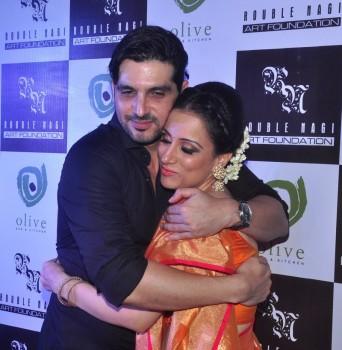 Bollywood Actress Sushmita Sen, Emraan Hashmi, Zayed Khan, Smita Thackeray, Aaditya Thackeray and others at the Rouble Nagi Art Foundation show by underprivileged kids at Olive Bar & Kitchen.