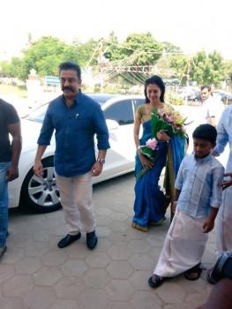 South Indian Actor Ilayathalapathy Vijay and Kamal Haasan at Ashwin and Shrea wedding.