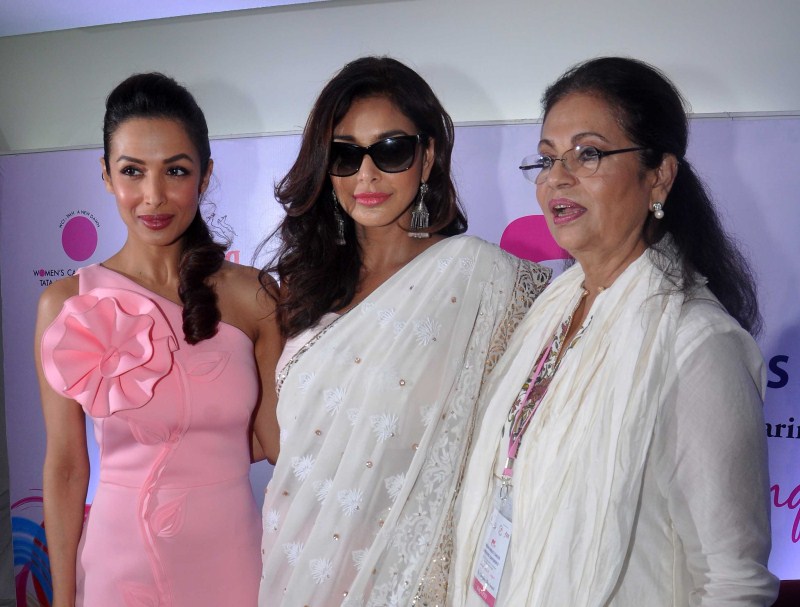 Malaika Arora Khan and Lisa Ray at the Indian Breast Cancer Survivors Conference to support Women's Cancer Initiative by Tata Memorial Hospital in Mumbai on Monday, 19 October 2015. Malaika Arora Khan,Lisa Ray,Indian Breast Cancer Survivors Conference,Breast Cancer,Women's Cancer,Tata Memorial Hospital,Malaika Arora Khan and Lisa Ray