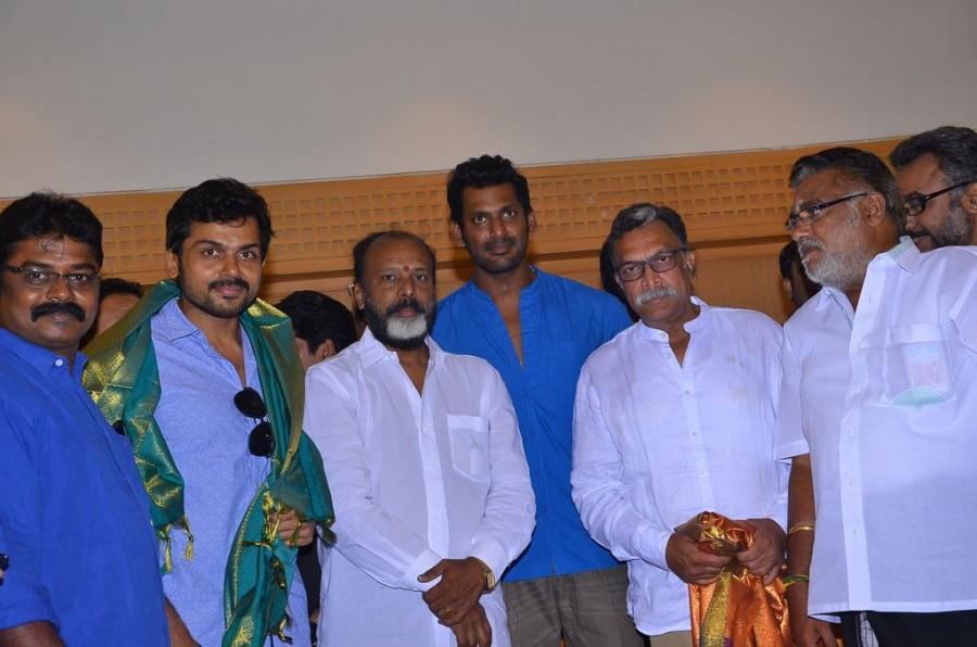 Nadigar Sangam Elections 2015 winning Team Pandavar Ani Thanks Meet,Nadigar Sangam Elections,Nadigar Sangam Elections 2015,Nassar,Vishal,Karthi,Mohan,KS Ravikumar