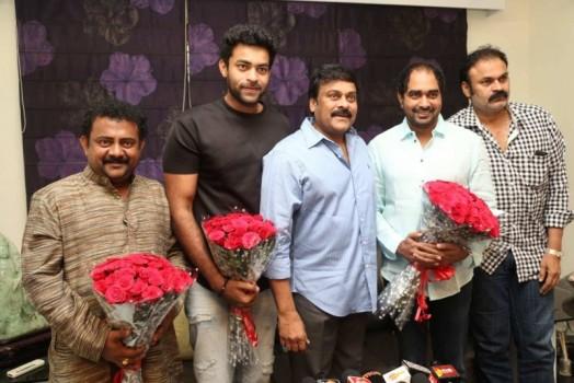 Mega Star Chiranjeevi at Varun Tej's Kanche movie Success Meet which held in Hyderabad. Actor Varun Tej, Nagababu and Director Krish graced the event.