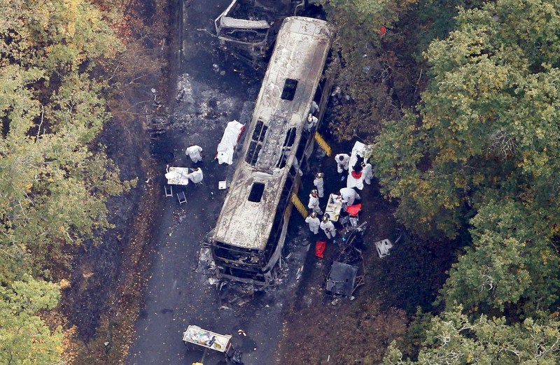 At least 43 people on a bus carrying elderly day-trippers were killed in France's worst road crash in more than 30 years. Deadly bus crash in France,Deadly bus crash,bus crash in France,bus crash,worst road crash