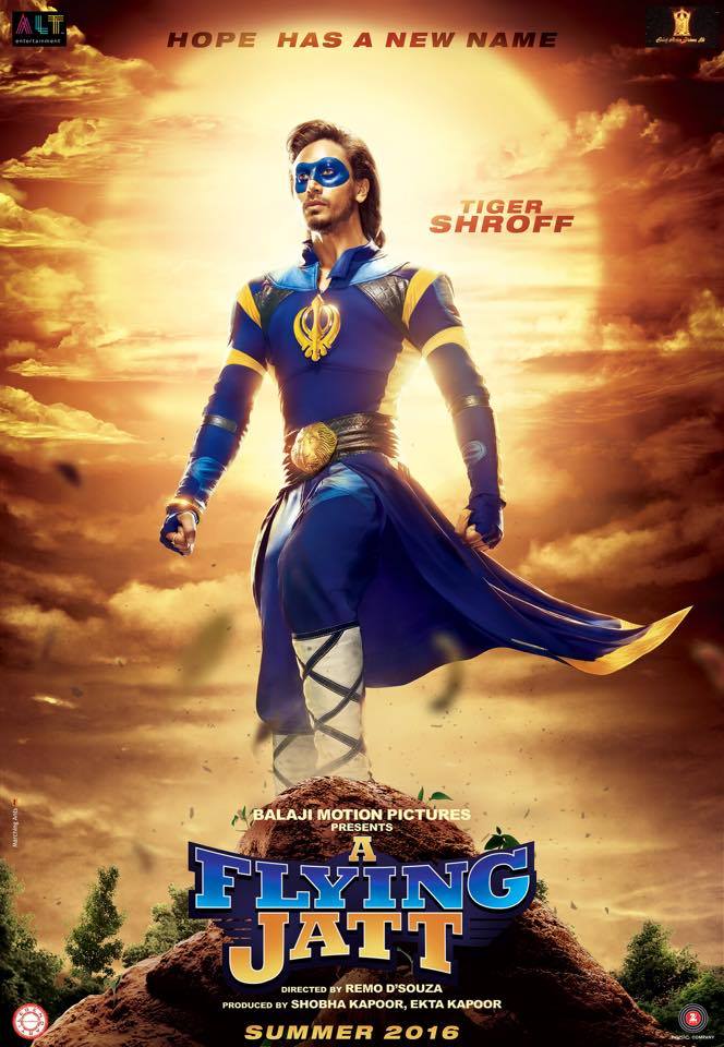 A Flying Jatt is an upcoming Bollywood movie directed by Remo D'souza and Produced by Ekta Kapoor and Shobha Kapoor. Tiger Shroff and Jacqueline Fernandez in lead roles. Tiger Shroff,A Flying Jatt first look poster,A Flying Jatt first look,A Flying Jatt poster,Nathan Jonnes,Sharad Kapoor,Jacqueline Fernandez