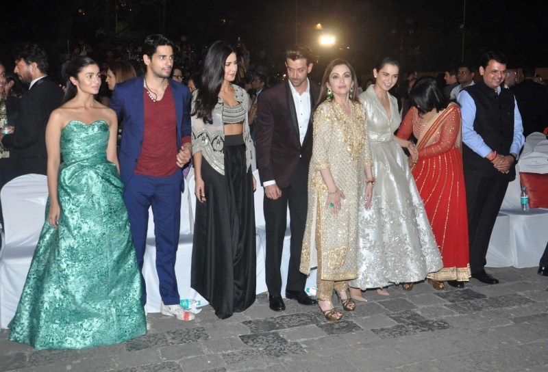 The opening ceremony of Mumbai Film Festival (MAMI) 2015 grand event held at Mumbai's Gateway of India. Hrithik Roshan, Alia Bhatt, Katrina Kaif, Sidharth Malhotra, Nita Ambani, Mukesh Ambani, Ayan Mukherji, Kangana Ranaut, Jacqueline Fernandez, Devendra Fadnavis, Aditya Roy Kapur, Vidya Balan, Kiran Rao, Abhishek Bachchan and many were spotted chilling during the event. 17th Mumbai Film Festival opening ceremony,17th Mumbai Film Festival,MAMI,MAMI 2015,Hrithik Roshan,Alia Bhatt,Katrina Kaif,Sidharth Malhotra,Nita Ambani,Mukesh Ambani,Ayan Mukherji,Kangana Ranaut,Jacqueline Fernandez,Devendra Fadnavis,Aditya Roy Kapur,Vid