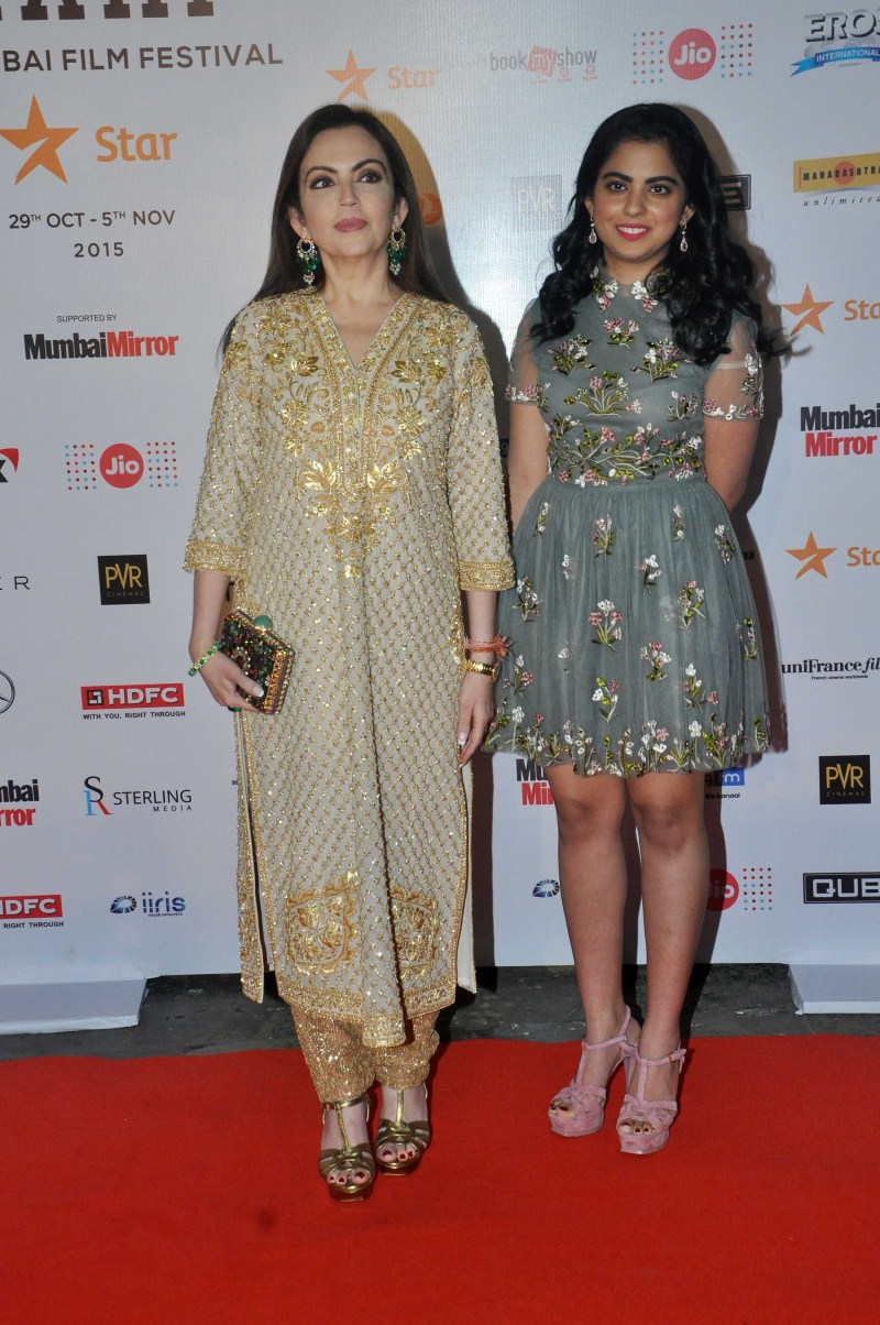 The opening ceremony of Mumbai Film Festival (MAMI) 2015 grand event held at Mumbai's Gateway of India. Hrithik Roshan, Alia Bhatt, Katrina Kaif, Sidharth Malhotra, Nita Ambani, Mukesh Ambani, Ayan Mukherji, Kangana Ranaut, Jacqueline Fernandez, Devendra Fadnavis, Aditya Roy Kapur, Vidya Balan, Kiran Rao, Abhishek Bachchan and many were spotted chilling during the event. 17th Mumbai Film Festival opening ceremony,17th Mumbai Film Festival,MAMI,MAMI 2015,Hrithik Roshan,Alia Bhatt,Katrina Kaif,Sidharth Malhotra,Nita Ambani,Mukesh Ambani,Ayan Mukherji,Kangana Ranaut,Jacqueline Fernandez,Devendra Fadnavis,Aditya Roy Kapur,Vid