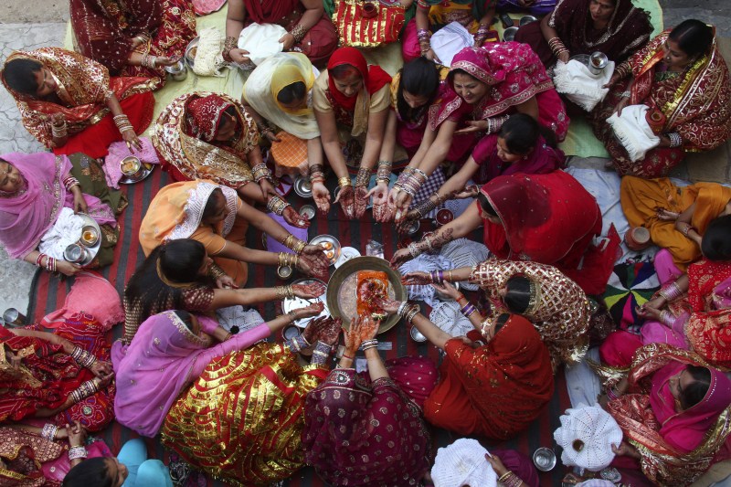 Karva Chauth is a one-day festival celebrated in North India, Hindu women fast for the long life of their husbands. The fast begins before sunrise and ends after they worship the moon in the evening. Karva Chauth,Karva Chauth 2015,Karva Chauth celebration,Karva Chauth celebrations,Karwa Chauth Puja,Karwa Chauth Puja 2015,Karwa Chauth Puja Vidhi,Karaka Chaturthi
