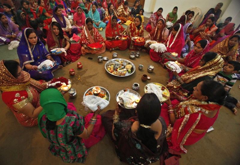 Karva Chauth is a one-day festival celebrated in North India, Hindu women fast for the long life of their husbands. The fast begins before sunrise and ends after they worship the moon in the evening. Karva Chauth,Karva Chauth 2015,Karva Chauth celebration,Karva Chauth celebrations,Karwa Chauth Puja,Karwa Chauth Puja 2015,Karwa Chauth Puja Vidhi,Karaka Chaturthi