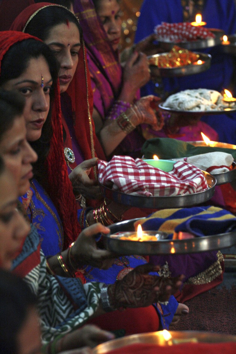 Karva Chauth is a one-day festival celebrated in North India, Hindu women fast for the long life of their husbands. The fast begins before sunrise and ends after they worship the moon in the evening. Karva Chauth,Karva Chauth 2015,Karva Chauth celebration,Karva Chauth celebrations,Karwa Chauth Puja,Karwa Chauth Puja 2015,Karwa Chauth Puja Vidhi,Karaka Chaturthi