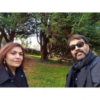 Mohanlal, who was last seen in the Malayalam film 'Kanal' is holidaying in London with his wife Suchitra.