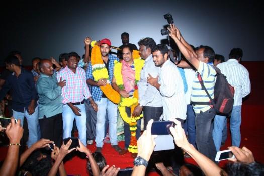 Kanche movie team - Actor Varun Tej, Actress Pragya Jaiswal and Director Krish at success tour in Vijayawada.