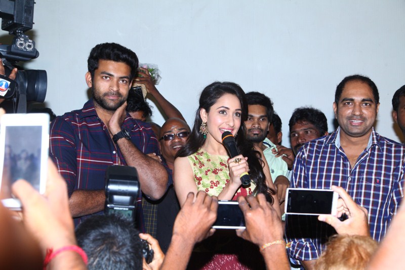 Kanche movie team - Actor Varun Tej, Actress Pragya Jaiswal and Director Krish at success tour in Vijayawada. Kanche success tour,Kanche success meet,Kanche,Varun Tej,Pragya Jaiswal,Director Krish,Kanche success tour pics,Kanche success tour images,Kanche success tour photos,Kanche success tour pictures,Kanche success tour stills