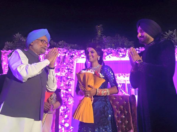 Harbhajan Singh and Geeta Basra wedding reception held at Hotel Taj Palace in New Delhi on Sunday evening (1st November). Cricket player Harbhajan Singh, married his long-time girlfriend and Bollywood actress Geeta Basra on 29 October. Dhoni, Anil Kumble, Ajinkya Rahane and his wife, Yuvraj Singh, Ajay Jadeja, Murali Vijay, Cheteshwar Pujara, Varun Aaron, Ravichandran Ashwin and his father, Team India Director Ravi Shastri and many others graced the event. Harbhajan Singh,Harbhajan Singh wedding reception,Harbhajan Singh and Geeta Basra Grand Reception,Geeta Basra Grand Reception,Geeta Basra,harbhajan singh geeta basra wedding,Virat Kohli