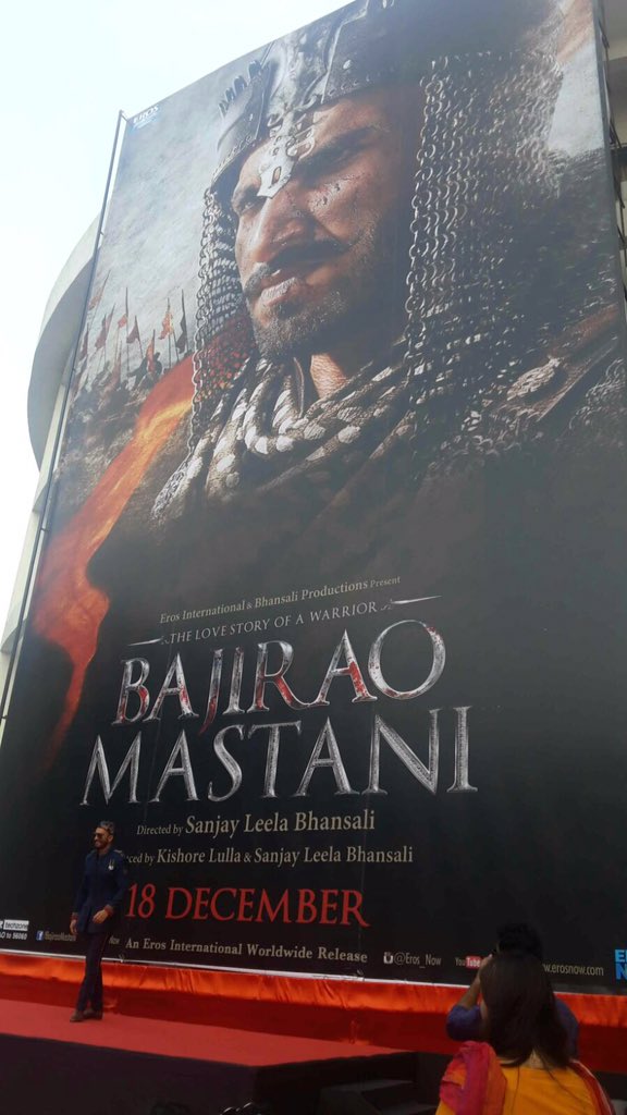 Bajirao Mastani is an upcoming Indian historical romance film produced and directed by Sanjay Leela Bhansali. Ranveer Singh, Deepika Padukone and Priyanka Chopra in the lead role. Ranveer Singh,Bajirao Mastani first look poster,Bajirao Mastani poster,Ranveer Singh reveals Bajirao Mastani first look poster,Ranveer Singh's Bajirao Mastani first look poster,Bajirao Mastani,Deepika Padukone