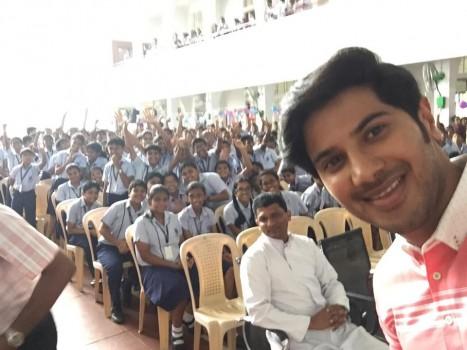 Dulquer Salmaan attended the arts festival at Rajagiri school in Ernakulam on Wednesday, 4 November.