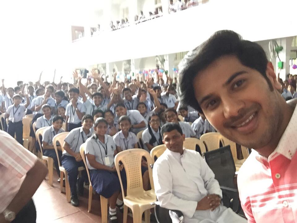 Dulquer Salmaan attended the arts festival at Rajagiri school in Ernakulam on Wednesday, 4 November. Dulquer Salmaan,Dulquer Salmaan in Rajagiri school,Dulquer Salmaan at rajagiri