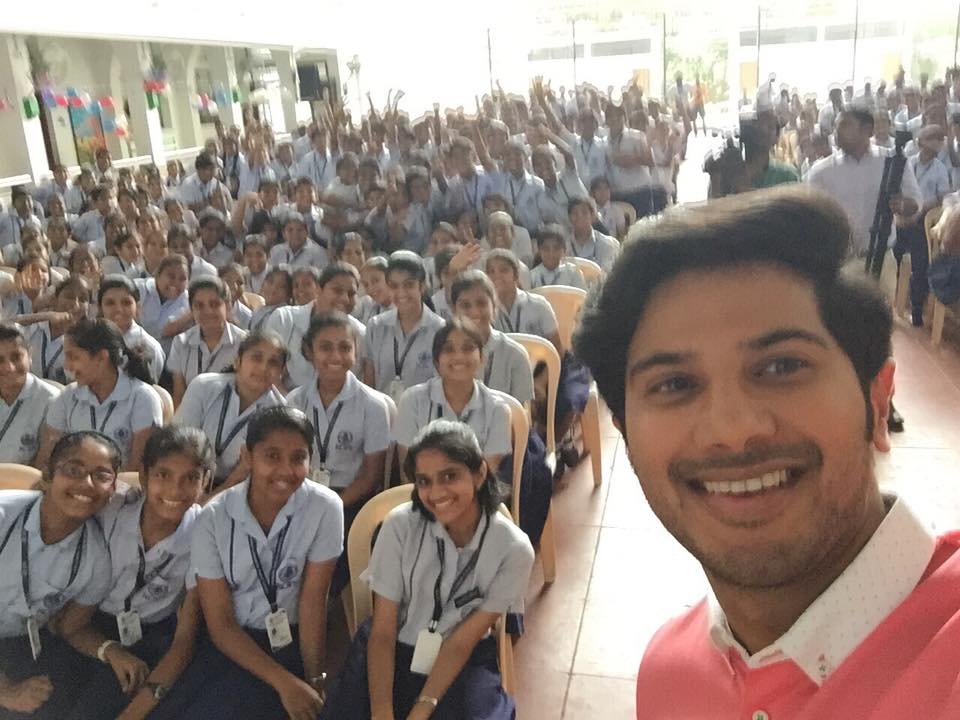 Dulquer Salmaan attended the arts festival at Rajagiri school in Ernakulam on Wednesday, 4 November. Dulquer Salmaan,Dulquer Salmaan in Rajagiri school,Dulquer Salmaan at rajagiri