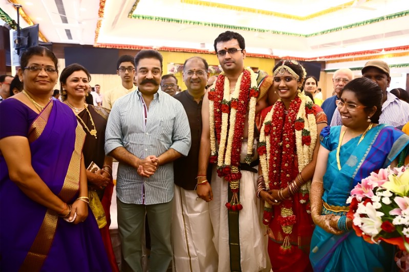Kamal Hassan,KS Ravikumar,Producer Srikanth son Akshay and Sowmiya Wedding,Akshay and Sowmiya Wedding,Akshay and Sowmiya marriage