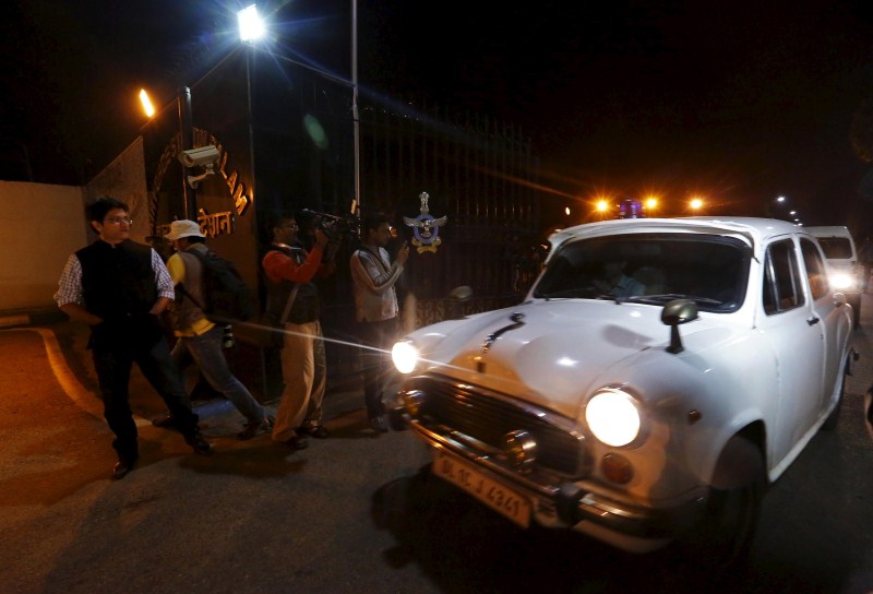 Indian security personnel stand guard at the gate of the airport before the believed arrival of India's most-wanted man, Rajendra Nikalje, widely known as Chhota Rajan, in New Delhi Chhota Rajan,Chhota Rajan back in India,Chhota Rajan returns,Rajendra Nikalje