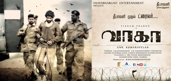 Wagah is an upcoming Tamil romantic film written and directed by GNR Kumaravelan. Starring Actor Vikram Prabhu, Actress Ranya Rao and Tulasi in the lead role. Vikram Prabhu,Vikram Prabhu's Wagah first look poster,Wagah first look poster,Wagah first look,Wagah poster,Vikram Prabhu in Wagah