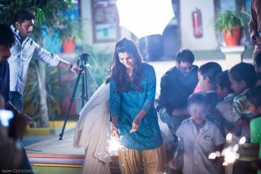 South indian actress Samantha celebrates Diwali with HIV affected kids on 11 November at Desire Society.