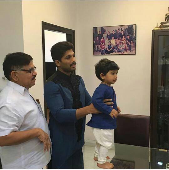 South Indian superstar Allu Arjun celebrated Diwali -- the festival of colours-- with his family. Allu arjun,allu arjun diwali,allu arjun family,allu arjun family photos