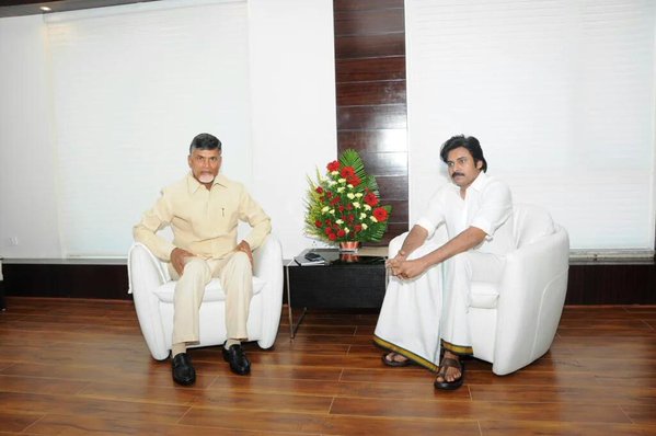 Jana Sena Party President Pawan Kalyan meets Andhra Pradesh Chief Minister Chandrababu Naidu on 12 November. Pawan Kalyan meets Chandrababu Naidu,Pawan Kalyan with Chandrababu Naidu,Pawan Kalyan and Chandrababu Naidu,Pawan Kalyan,Chandrababu Naidu,Jana Sena Party President Pawan Kalyan,Andhra Pradesh Chief Minister N Chandrababu Naidu