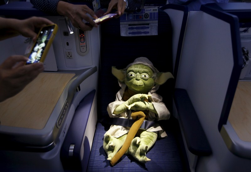 The Star Wars themed All Nippon Airways ANA R2D2 Boeing 787 Dreamliner aircraft makes it first Asian stop outside Japan. Star Wars on ANA plane,Star Wars,ANA plane,Nippon Airways,ANA R2D2 Boeing,R2D2,Star Wars themed