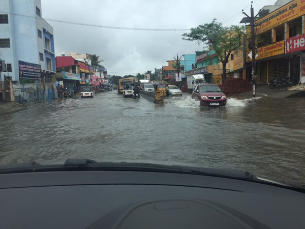 A deep depression over the Bay of Bengal crossed near the Tamil Nadu-Puducherry coast, resulting in heavy rain and the consequent flood in Chennai. Chennai Cyclone,Chennai Cyclone Update,Heavy Rainfall,Heavy Rainfall in chennai,Chennai Rainfall,heavy rain in chennai,Heavy Rainfall affects traffic