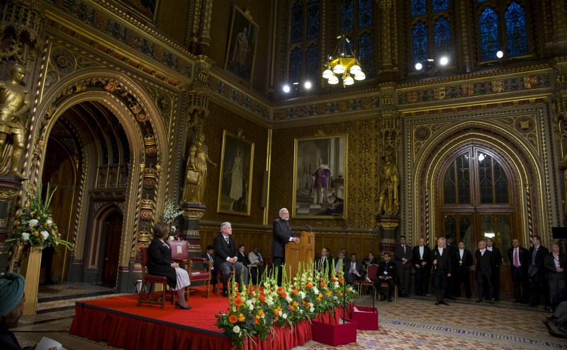 Prime Minister Narendra Modi arrived in London on Thursday (12 November) for his first visit to the United Kingdom since he assumed office. Narendra Modi,Narendra Modi UK Visit,Narendra Modi UK Visit Day 1,Narendra Modi in UK,Narendra Modi addesses,David Cameron,modi and David Cameron,Narendra Modi and David Cameron
