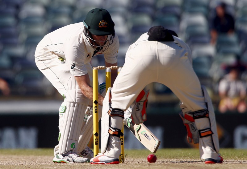 Photos of Fourth day of the second cricket test match between Australia v New Zealand at the WACA ground in Perth. Australia v New Zealand,New Zealand v Australia,Australia v New Zealand test match,Australia v New Zealand 2015,AusvsNZ