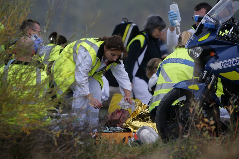 A train undergoing a trial on a new high-speed line from Paris to Strasbourg derailed near the German border. French train derails,French train derails on test run,train derails on test run,Paris to Strasbourg,trial train