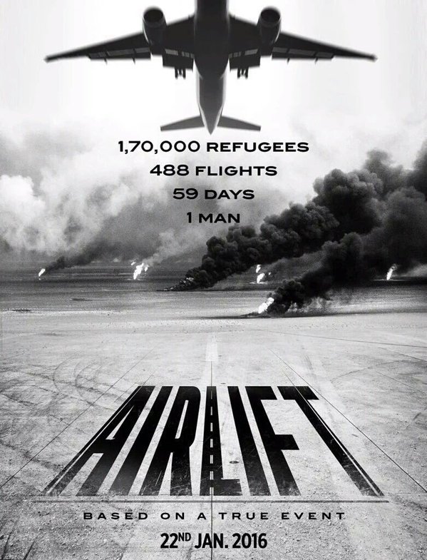 Airlift is an upcoming Bollywood film directed by Raja Krishna Menon and Produced by Bhushan Kumar and Nikhil Advani. Starring Akshay Kumar and Nimrat Kaur in the lead role. Akshay Kumar,Airlift first look poster,Airlift first look,Airlift motion poster,Airlift,akshay kumar in Airlift,Airlift poster,Airlift movie stills,Airlift movie pics,Airlift movie images,Airlift movie photos,Airlift movie pictures